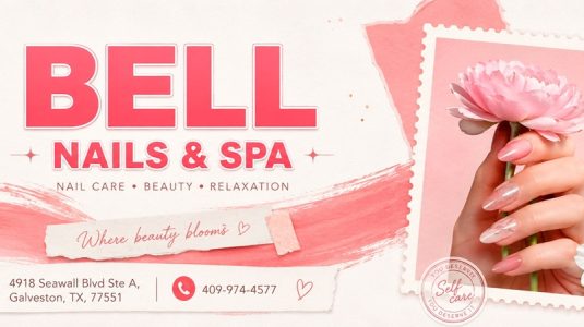 Welcome to our trusted nail salon with professional beauty care – Bell Nails & Spa located at 4918 Seawall Blvd Ste A, Galveston, TX 77551. Our nail salon offers Manicure, Pedicure, Nail Enhancements, Nail Art, Facial, Waxing.